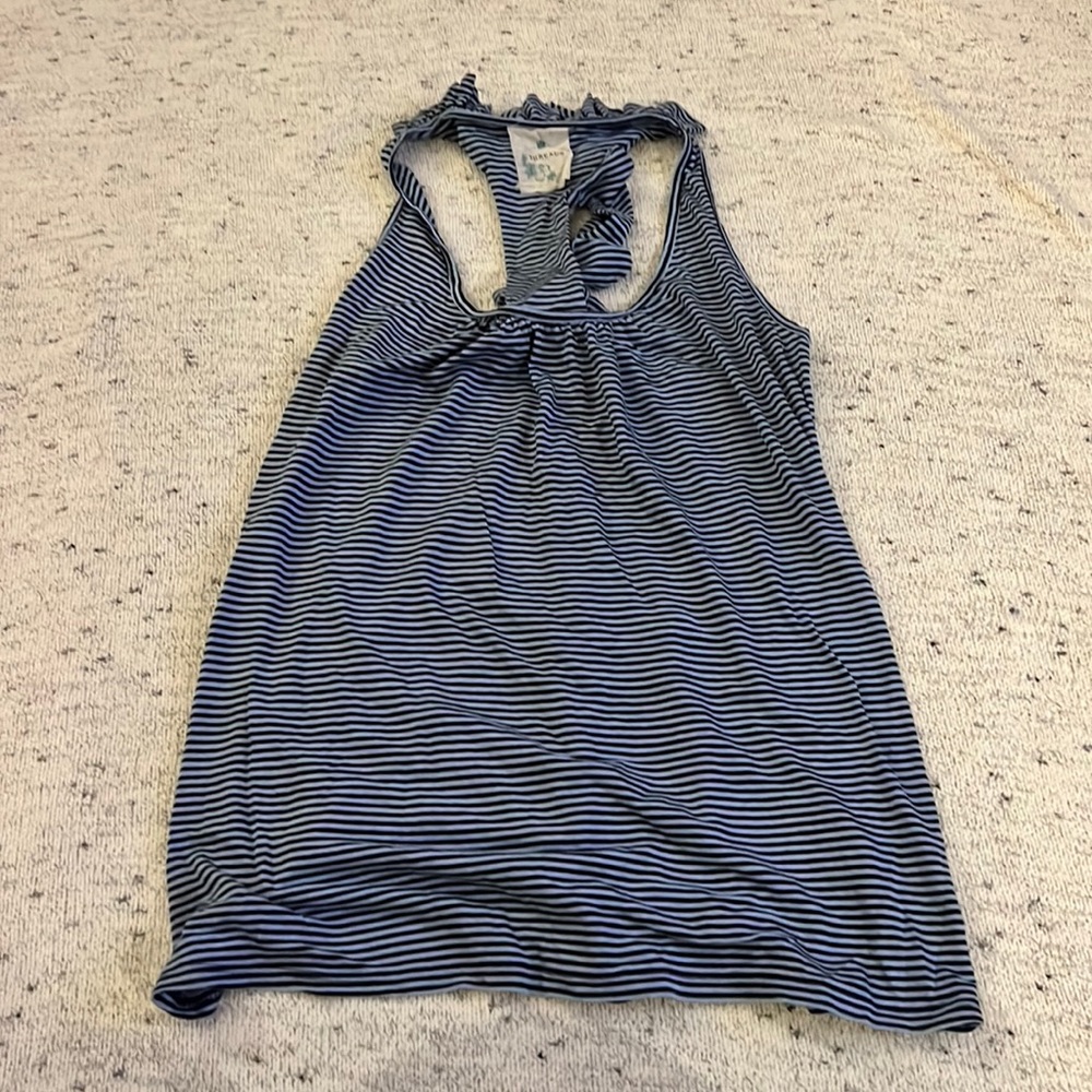 Threads Blue and Black Striped Tank Top